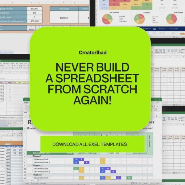 1000+ Editable Excel Templates | Business, Accounting, Finance, Budget, Calendar, Planner