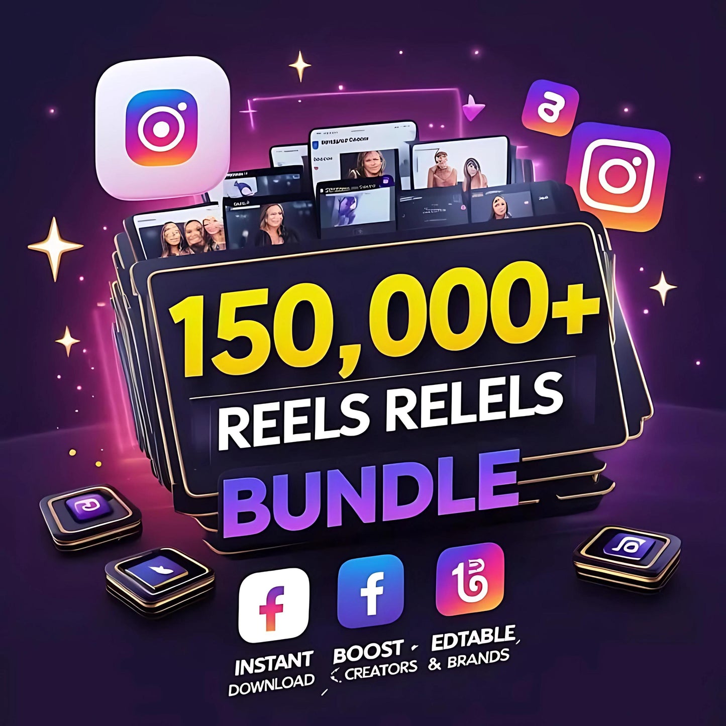 Viral Reels Bundle: Social Media Content Templates (Digital Download