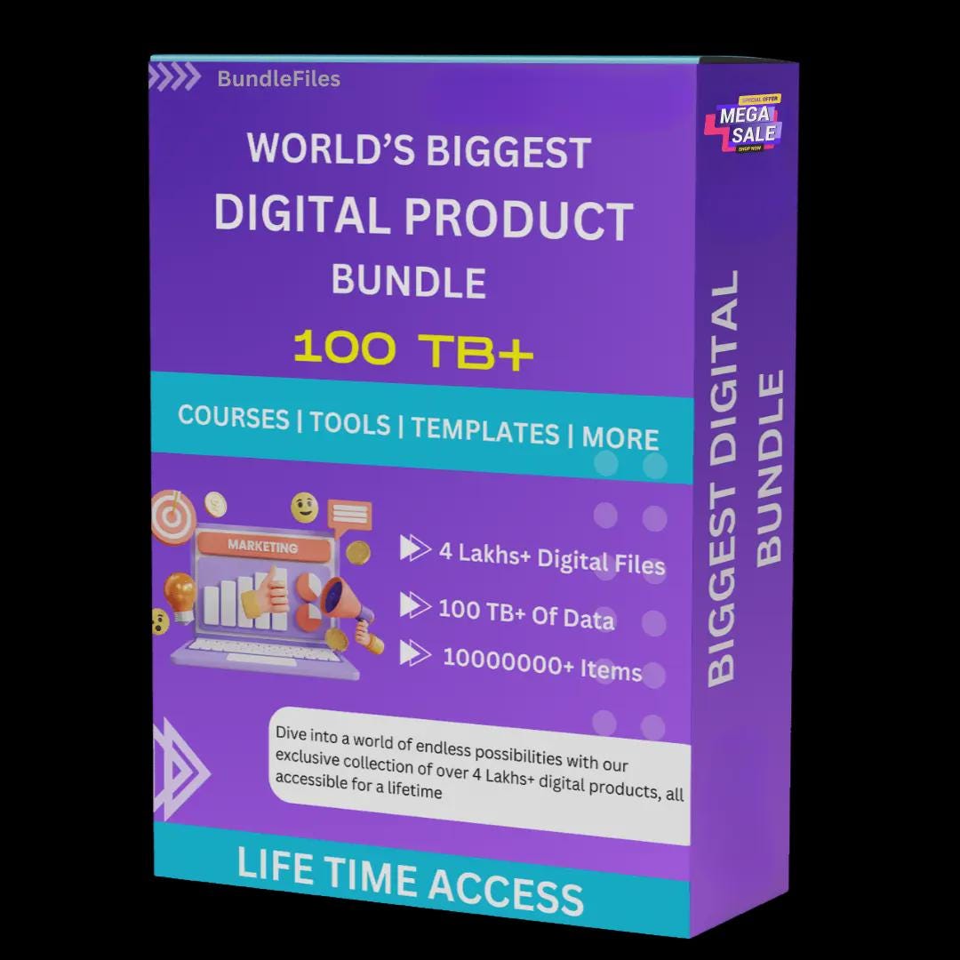 40M+ Digital Products Mega Bundle: Courses, Reels, Templates, Ebooks (Resell Rights)