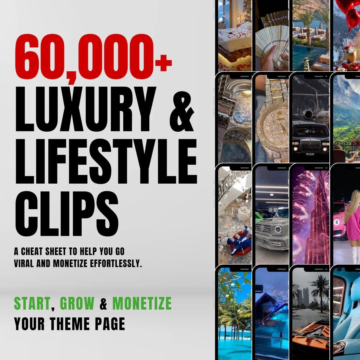 Luxury Lifestyle Stock Videos: 60,000+ Faceless Reels (Digital Download)