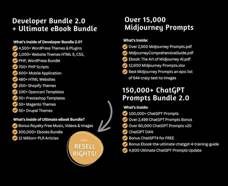 30+ Million Digital Products – Resell with 100% Profit, Unlimited Earning Potential, Launch Your Passive Income Empire, Resell PLR Bundle