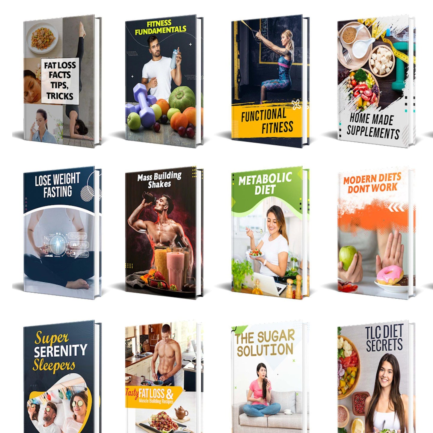 50 Fitness Ebook Bundle: Workout Planner, Nutrition & Wellness (Digital Download)