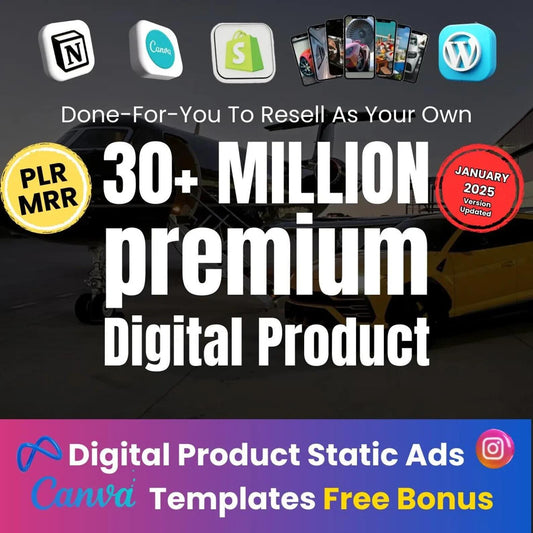 30+ Million Digital Products Mega Bundle | MRR and PLR | AI Tools, Reels, Templates, Courses | Resell and Earn Passive Income
