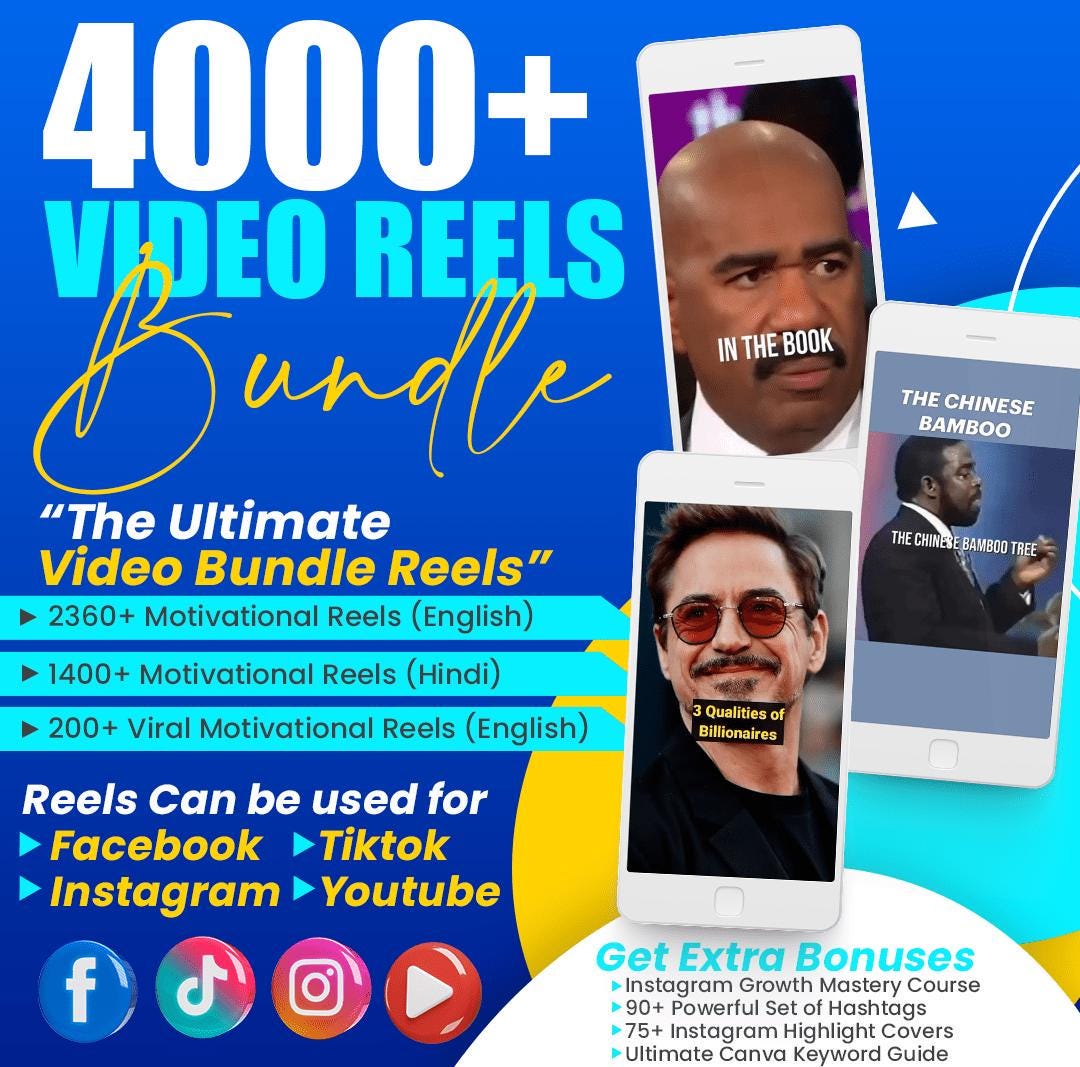Motivational Reels: 4000+ Viral Video Clips and Bonuses for Inspiration and Growth