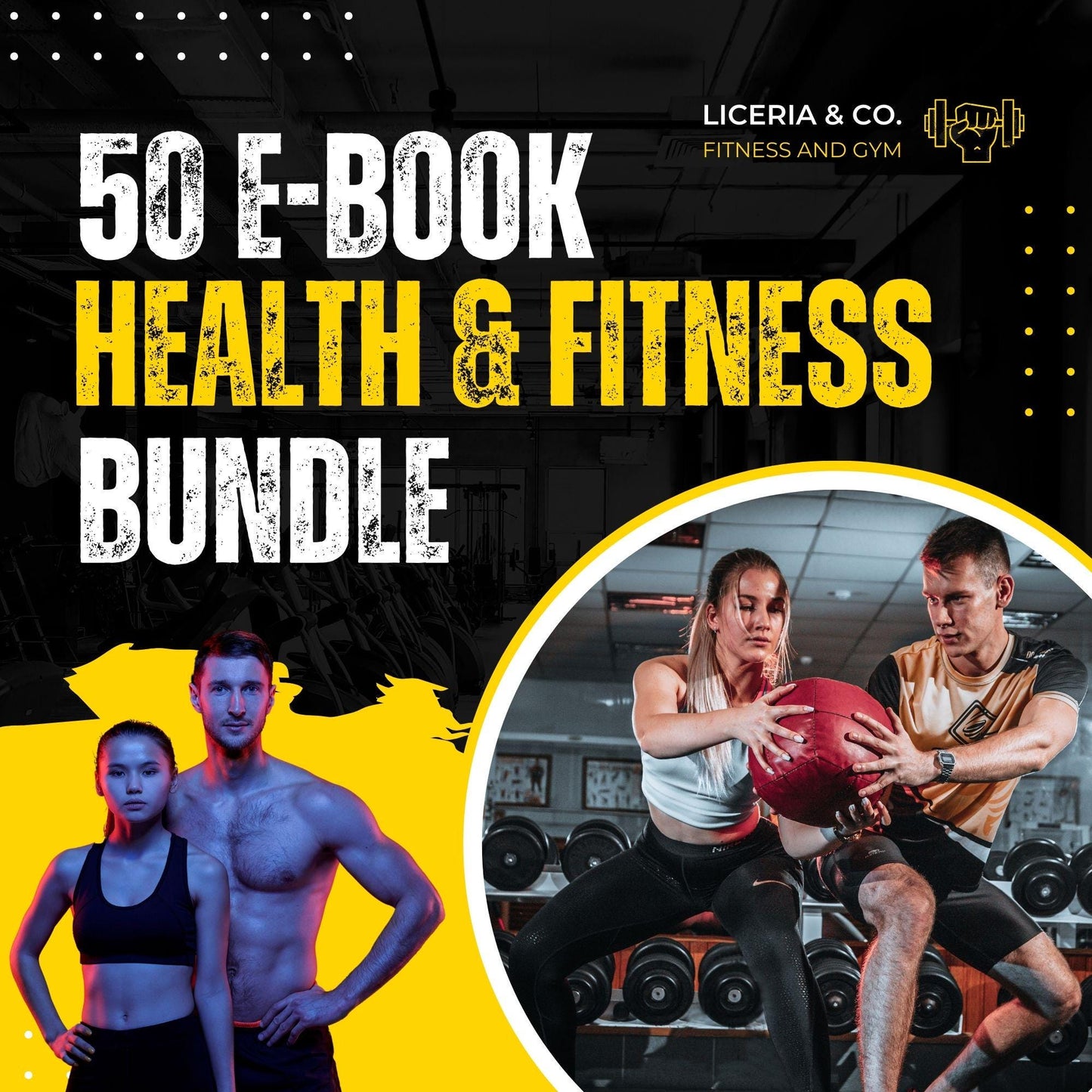 50 Fitness Ebook Bundle: Workout Planner, Nutrition & Wellness (Digital Download)