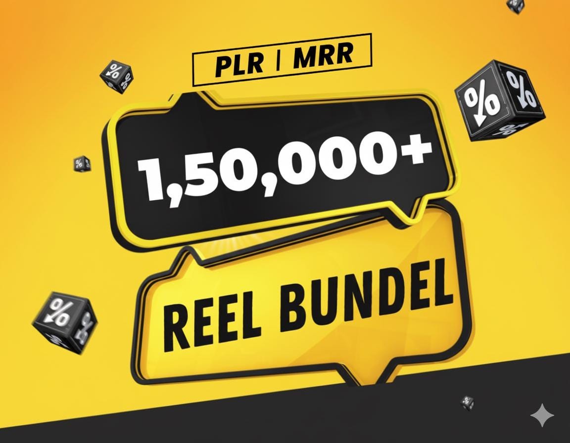 Ultimate 150K Reels Bundle with Private Label & Master Resell Rights | PLR MRR | Digital Products