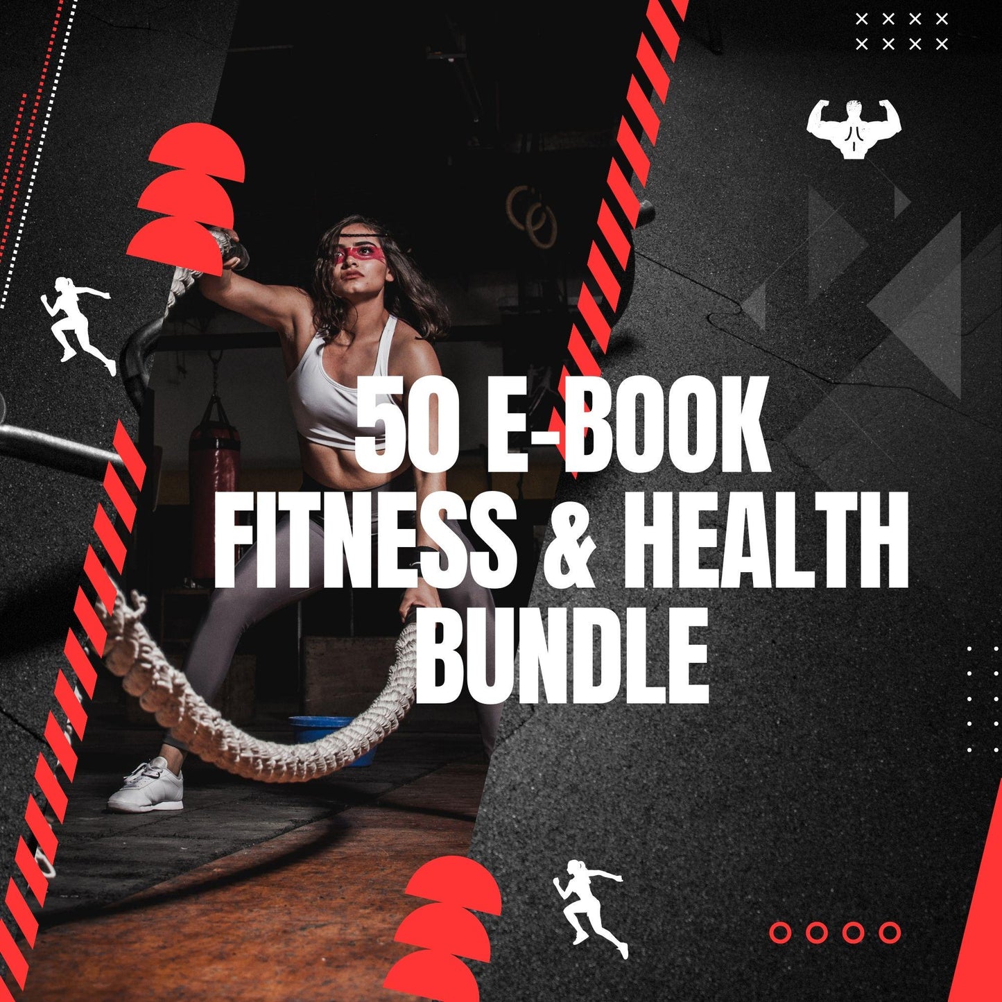 50 Fitness Ebook Bundle: Workout Planner, Nutrition & Wellness (Digital Download)