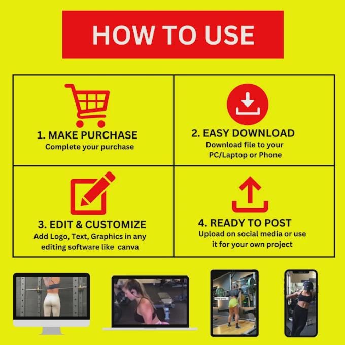 2000+ Gym & Fitness Reels: Social Media Content (Digital Download)
