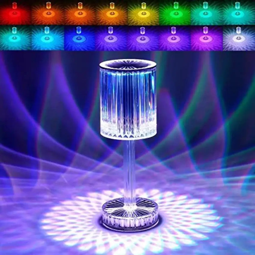 16 Colors Rose Touch Crystal Desk Lamp