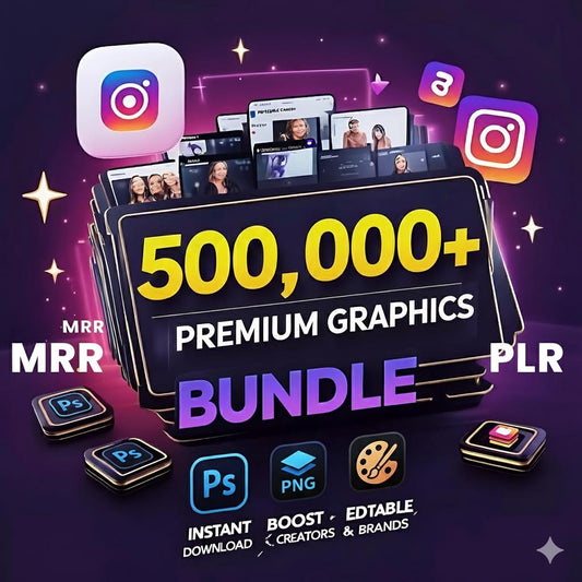 500000 Premium Graphics Bundle | All-in-One Design Toolkit for Creatives, Marketing & Social Media, with SVG, PNG, JPEG Files