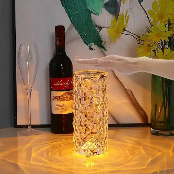 16 Colors Rose Touch Crystal Desk Lamp